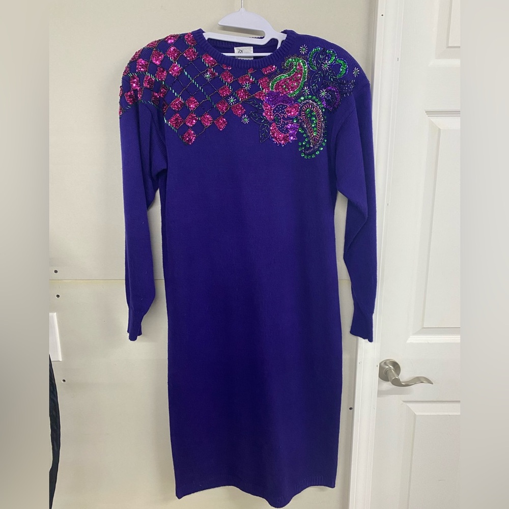 Darian Sequin Sweater Dress